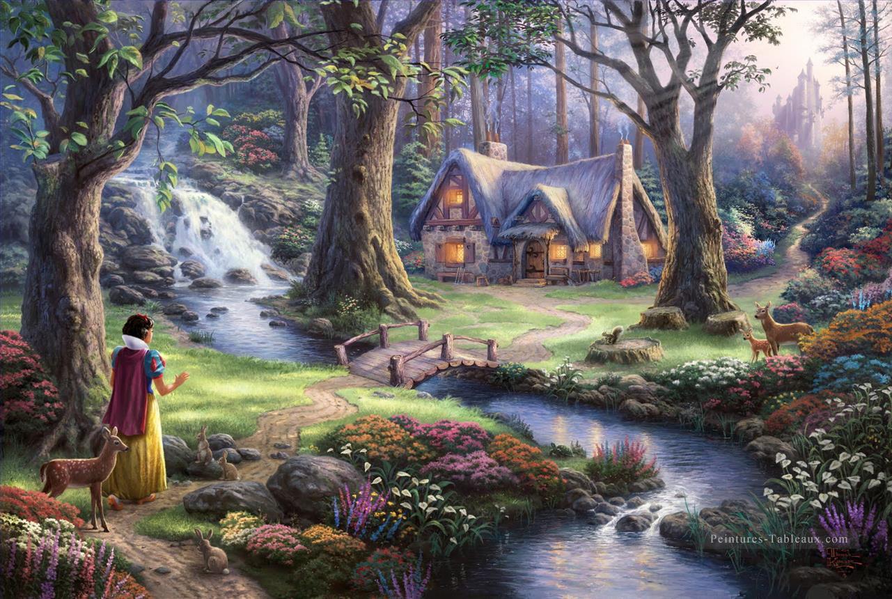 Snow White Discovers the Cottage TK Christmas Peintures à l'huile
